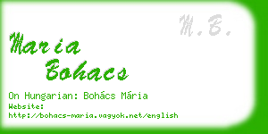 maria bohacs business card